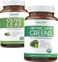 Olive Leaf Extract & Organic Super Greens (4-Month Supply) Pure Plant Power Bundle of Olive Leaf Extract (120 capsule) Super Putere & Organic Super Greens (180 Tabete) Organic Superfood