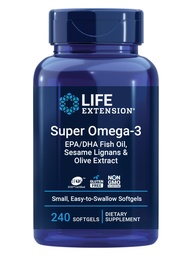 Life Extensie Super Omega-3 Ulei de pește EPA/DHA, Sesam Lignans & Olive Extract 