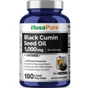 NusaPure Black Seed Oil 1000 mg per Serving 180 Softgel Capsule (Non-GMO, Vegetarian) Cold-Pressed Virgin Nigella Sativa. Hoxan liber