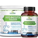 Zazzee Myo-Inositol Capsule și Myo-Inositol Pulbere, 100% Pur, Grad Premium, Vegan, Non-GMO și toate naturale