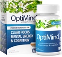 Optimind Bacopa Monnieri Brain Supplement for Memory and Focus, Nootrops with Fosfatidilserină, Huperzine A, Non-GMO, Clinic Studied Ingrediente, 32 Capsule