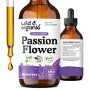 Floare de pasiune salbatica si organica Tinctura - Suport pentru dispozitie - Suplimentul pentru flori de pasiune calmante - Passiflora Incarnata Extract lichid - Vegan, zahar si alcool - 4 fl oz