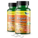America Medic & Science Rapid-C 500mg Vitamină C Supliment (2 pachet de 100 comprimate) Booster de energie, Daily Immune System Support, Antioxidant 