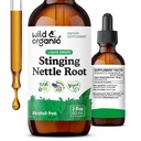 Picături sălbatice și organice Stinging rădăcină Nettle - Stinging extract de Nettle Tinctură pentru bărbați și femei - supliment Urtica Dioica lichid - Vegan, zahăr și alcool-free - 2 fl oz