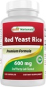 Cele mai bune Naturale, Red Yeast Rice, 600 mg capsule, 120 capsule, 2 capsule per portie/1200 mg per portie