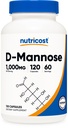 Nutricost D- Manose 1000mg Per Serving, 120 capsule - 500 mg per capsulă, tract urinar Health, non- GMO şi gluten Free