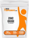 BulkSupplements.com Pulbere oxid de zinc - supliment oxid de zinc, Supliment mineral pentru suport imunitar - Gluten gratuit, 50 mg pe servire, 250g (8,8 oz) (Pachet de 1)