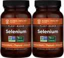 Centrul Global de Vindecare Seleniu 200mcg 2-Pachet, Supliment de seleniu pur cu ingrediente organice, Antioxidanti pentru tiroida si sanatatea imuna pentru barbati si femei - mai mult decat Seleniu 100 mcg (60 capsule)