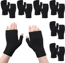 6 Perechi Fingerless Eczeme Mănuși hidratare pentru adulți Bumbac peste noapte mâini uscate (negru)