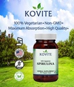Capsulele Spirulina - 90 Capsule vegetale - are 450 mg de pulbere organică Spirulina - Kosher & Vegan
