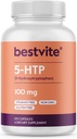 BESTVITE 5-HTP 100mg (120 capsule) - Fără Stearates - fără agenți de flux - fără OMG-uri - fără gluten