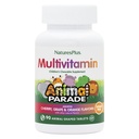 NaturasPlus Parada Animalelor Multivitamine pentru copii fără zahăr - Cherry asortate, Arome de struguri și portocale - Pachet de 2, 90 comprimate masticabile - 90 Serviri totale