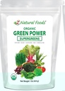 Z Natural Foods Greens Organic Superfood Powder - Barley Grass, Wheatgrass, Spirulina, Spanac, Broccoli, Alfalfa Leaf, Beet Root, Tomato, Dulse & Moringa - Raw Vegan Gluten Free - 1lb