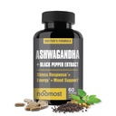 NooMost Organic Ashwagandha 400mg Capsule w/Black Pepper Extract ca Vegan Ashwagandha Suplimente pentru Anti Stres Relief, Natural Mood Support, Energie & Focus-60 Capsule