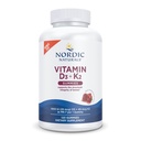 Naturale nordice Vitamina D3 + K2 Gume, rodii - 120 Gume - 1000 UI vitamina D3 + 45 mcg K2-gust mare - sanatate osoasa, promoveaza functia musculara sanatoasa - non-GMO - 120 Serviri