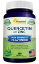 aSquared Nutrition Querbetin 1000 mg cu supliment de zinc - 120 capsule - Querbetin Dihidrat cu Black Elderberry & Zinc - Max Putere Powder Complex pastile pentru a ajuta la îmbunătățirea răspunsului imun