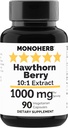MONOHERB Hawthorn Extract de Berry 1000 mg - 90 capsule vegetariene