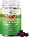 Naturas Craft Sambucus Gume de soc pentru sanatatea copiilor - Gume negre delicios cu zinc și vitamina C pentru copii Suport imun - Gelatină și gluten gratuit non-GMO Asistență imunitate 90
