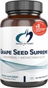 Design-uri pentru sănătate Seminte de struguri Supreme - 200 mg Seminte de struguri Extras Supliment cu Skin de struguri + Muscadine Struguri - Non-GMO Polifenol + Anthocianin Antioxidant Blend (60 capsule)