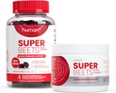 Uman SuperBeet inima Gummies Zero zahăr și negru de cireșe pulbere