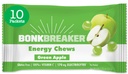 Bonk breaker energie Chews, lactate-free, gluten-free ingrediente pentru a oferi energie rapidă și focus, 1 cutie de 10 pachete, verde Apple