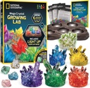National Geographic Mega Crystal Growing Kit - Creste 6 cristale cu stand de lumina-up, Stiinta Cadouri pentru copii 8-12