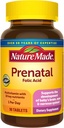 Natura făcut multivitamine prenatale cu acid folic, vitamina prenatală și supliment mineral pentru suport nutrițional zilnic, 90 comprimate, 90 zile de aprovizionare