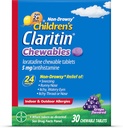Claritină pentru copii Mesteca 24 de ore ajutor alergii, non Drowsy copii Alergie Medicina, Strugure Antihistamina tablete masticabile, 30 Conte
