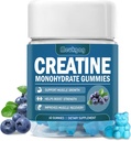 Creatine Monohidrat Gume pentru bărbaţi şi femei, Masticuri Creatin Monohidrat pentru forţă musculară, Muscle Builder, Energie Boost, Pre-Gummies de lucru(60 Count) - Aroma de afine