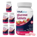 TRUEplus® Glucoză tablete, aroma de zmeură - 50 Conte (Pachet de 6)