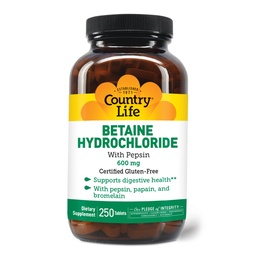 Viaţă de ţară Betaine clorhidrat cu pepsin 600 mg - 250 comprimate