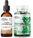 Elm Tinctură sălbatică și organică 2 fl oz și gume de clorelină 60 Chews