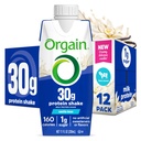 Orgain 30g mare de proteine Shake, lactate izolat de proteine din lapte, Vanilla Bean, 5g BCAAs, 1g zahăr per servire, Masa de înlocuire, gata de băut, Keto prietenos, Gluten-Free 11 Fl Oz (Pachet de 12)