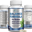 Complex de echilibru pentru femei - pentru sănătatea vaginală, dezintoxicare Herbal & Curățenie, Probiotice vaginale, Sprijină Flora intestinală sănătoasă, Ajută cu dreaptă Infecții 60 capsule