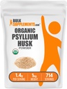 BulkSupplements.com Psiliu organic Husk Powder - Psyllium Husk Powder for Cooking, Fiber Supplement - Gluten Free, 1.4g per Serving, 1kg (2,2 lbs) (Pachet de 1)