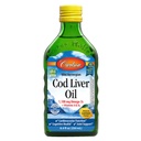 Carlson - Cod Ulei de ficat, 1100 mg Omega-3s, supliment de ulei de pește lichid, Arctica sălbatic-prinsă, Sustenabil de surse nordice lichid, Lemon, 250 ml