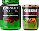 Nurology Greens & Fruits Powder-Natural Soursed Superfood, Vanilla Scorțișoară (30 Servings) TRIPACT Pudra de proteine din Vegan, Unt de arahide de ciocolată (20 serviri)