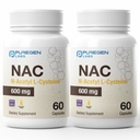 Puregen Labs N-Acetyl-L-Cysteine (NAC) 600mg, Sprijină Immune, Respirator, Sănătatea ficatului, NAC 600 mg, Suport antioxidant potent, Radicale libere, Uşor de absorbit - Total 120 Capsule Veggie
