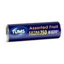 TUMS Suplimentar Putere Antiacid Tablete pentru Relief de arsuri la stomac masticabile și acid Indigestie Relief, Aroma de fructe asortate - 8 Count Roll