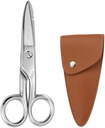 LIVEO 5-1/5 Inch Heavy Duty Electrician Foarfece, forjate profesionale din oțel inoxidabil Foarfece electrice cu Notches pentru Stripping industriale, tăiere cablu Telecom, sârmă