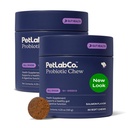 PetLab Co. Probiotice pentru câini, Suport Sanatate Gut, Diaree ocazionala, Digestive Health & Alergii sezoniere - Salmon Flavor - Ambalaj mai Vary - 30 Soft Chews Pack de 2