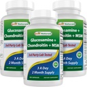 Cele mai bune naturale, Glucosamine Chondroitin și MSM Suplimente comune, 2600 mg per Serving, (180 Conte (Pachet de 3))