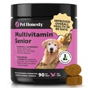 Câine Senior Multivitamine - Vitamine esenţiale de câine şi suplimente - Glucosamină, Probiotice, Ulei de peşte Omega pentru câini Sănătate şi inimă- câini Vitamine de sănătate Provizii (Duck 90 ct)
