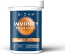 BIOHM Imunity Probiotic cu vitamina C, D3 & Zinc, 1 miliard CFU (60 capsule) Probiotice zilnice pentru femei și bărbați, Digestive Health & Immune Support, Vegan, Gluten-Free și non-GMO