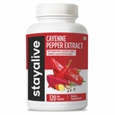 StayAlive capsule ardei iute 960mg Super Extract cu ghimbir, usturoi, Turmeric, rădăcină de sfeclă, Pepper negru, 120 capsule Cayenne, suport cardiovascular si sistem imunitar, Capsaicina Supliment pastile