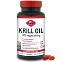 Olympian Labs Antarctica Krill Oil, 1000 mg Caps cu Astexanthin, Omega-3, EPA, DHA, Imun, Joint & Brain Support, 60 Softgels