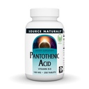 Sursa Naturals Acid pantotenic 100 mg Vitamina B-5 Supliment alimentar - 250 comprimate