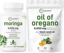 Micro Ingrediente Ulei de Oregano Softgels 300 Count & Moringa Oleifera 6000 mg echivalent 300 Capsule Bundle 2 Pachet 