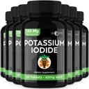 Ioduri de potasiu pastile - 7-Pachet 130 mg Serviri Total 420 Tablete -Dr Emys Iodide de potasiu