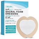 MedVance TM Silicon - Silicon bordurat Sacral Adhesive Foam Dressing, Bandaj de tratament Bed Sore pentru Sacrum, Dimensiune 9"x 9" (6,1" Pad x 6.6" Pad), Cutie de 5 pansamenturi